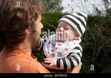Father and six month old son , Hampshire England. Stock Photo
