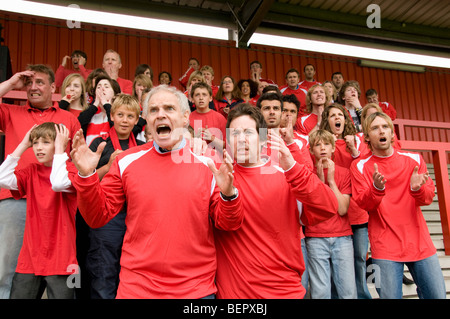 Group of frustrated football supporters Stock Photo
