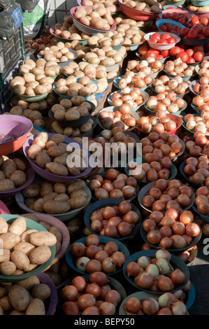 Vegetables for sale on Victoria street market Durban South Africa Stock Photo