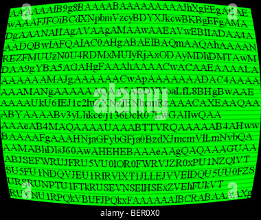 hacker computer secret code displayed on closed circuit TV Stock Photo