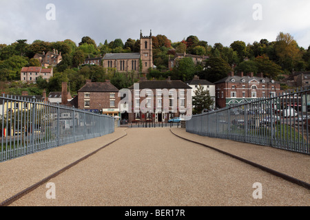 Part view of the town of Ironbridge, taken from the west side of the classic Darby built and Pritchard designed bridge. Stock Photo