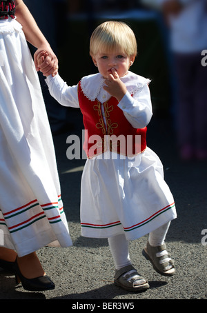 Young Girl in Traditional costume -  Hungary Stock Photo