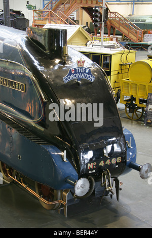 The Mallard locomotive engine at the National Railway Museum’s Great Hall. Stock Photo