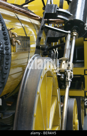 This replica of Stephenson’s Rocket is located in the Great Hall of the National Railway Museum. Stock Photo