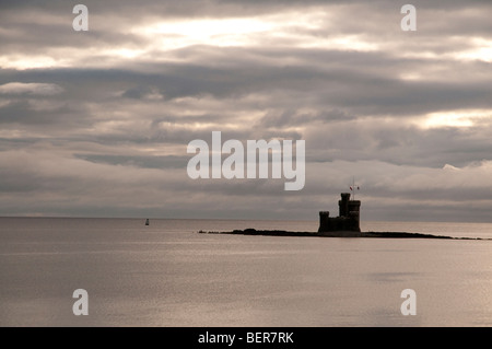 Tower of Refuge, built on St Mary's Isle (Conister Rock)  by Sir William Hillary, in Douglas bay Isle of Man. Stock Photo