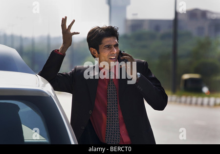 Executive talking on the mobile phone Stock Photo