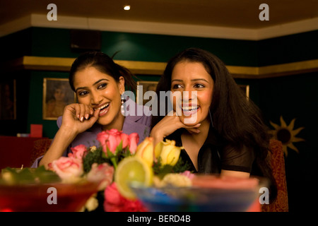 Friends enjoying a meal Stock Photo