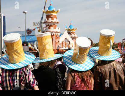 Hats at Oktoberfest in Munich, Bavaria, Germany Huete beim Oktoberfest in Muenchen, Bayern, Deutschland Stock Photo