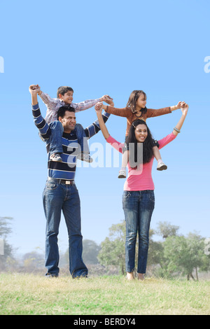 Family enjoying themselves Stock Photo