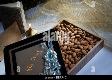 Box with nuts Stock Photo