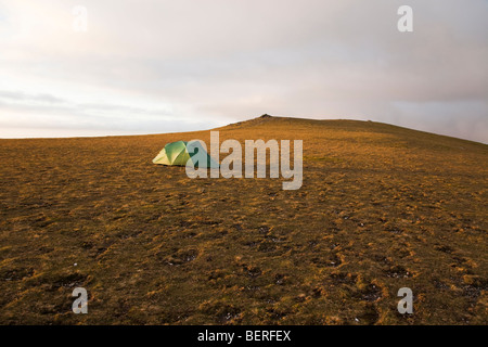 Wild camping near Blencathra summit in the English Lake District Stock Photo