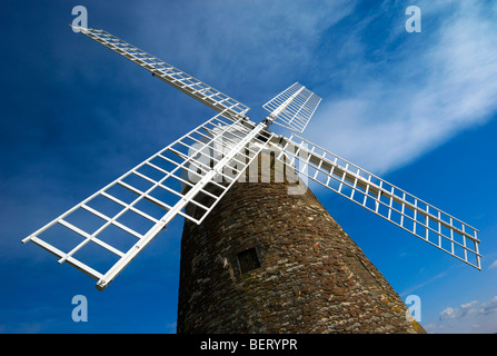 The eighteenth century Halnaker Windmill overlooking Chichester, Sussex UK on Halnaker Hill Stock Photo