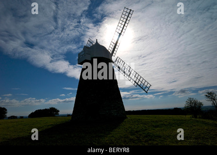 The eighteenth century Halnaker Windmill overlooking Chichester, Sussex UK on Halnaker Hill Stock Photo