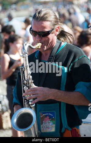Musician at Fete des Vendanges, Banyuls-sur-Mer, France Stock Photo