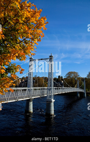 Footbridge during autumn, Inverness Inverness-shire, Scotland UK Europe Stock Photo