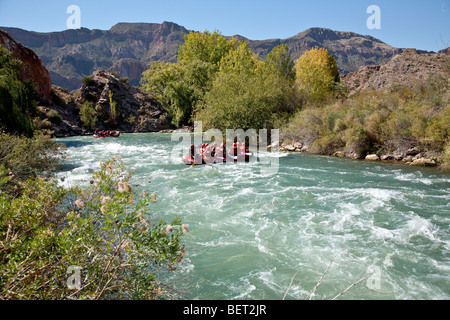 Rafting in Atuel River, Valle Grande, San Rafael, Mendoza province, Central Andes, Argentina Stock Photo
