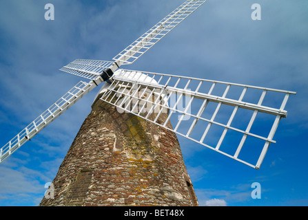 The eighteenth century Halnaker Windmill overlooking Chichester, Sussex UK on Halnaker Hill Stock Photo