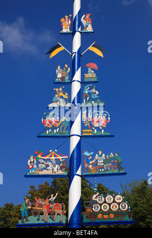 Germany, Bavaria, Munich, Oktoberfest pole, customs, traditions Stock Photo