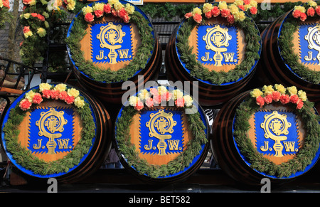 Germany, Bavaria, Munich, Oktoberfest, beer barrels Stock Photo