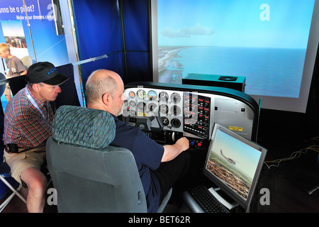 Flight simulator at the airshow at Koksijde, Belgium Stock Photo