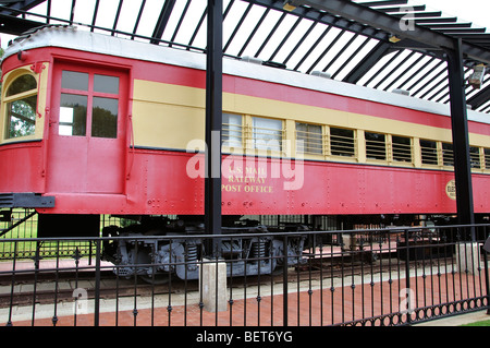 Former U.S. mail car on display in Plano, Texas, USA Stock Photo