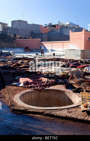 The Berber Tanneries, Marrakesh, Morocco Stock Photo