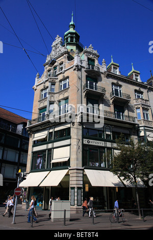 Switzerland, Zurich, Bahnhofstrasse, shops, people Stock Photo