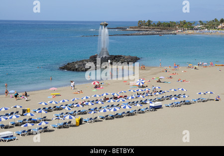 Playa de Las Vistas beach in Los Cristianos, Canary Island Tenerife, Spain Stock Photo