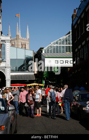 Looking up Park Street to Borough Market and Southwark Cathedral, Borough, London, UK Stock Photo