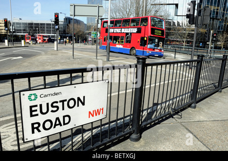 Euston Road sign Stock Photo