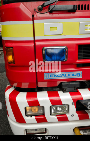 Dennis Excalibur fire engine front bumper close up Stock Photo