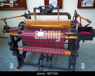 One of the Lancashire weaving looms  in the Queen Street MIll Textile Museum in Burnley in Lancashire Stock Photo