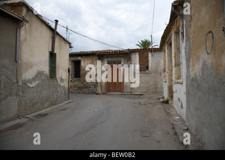 narrow run down city streets in northern nicosia TRNC turkish republic of northern cyprus Stock Photo