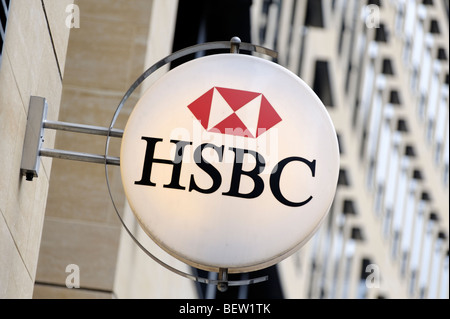 HSBC bank sign. London. Britain. UK Stock Photo