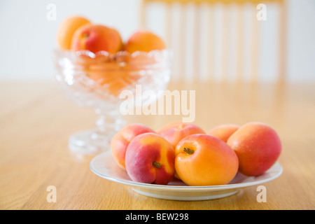 Apricots on a plate Stock Photo