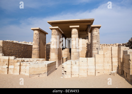 Entrance to Area of Saqqara Step Pyramid of Pharaoh Djoser, Saqqara, Egypt Stock Photo