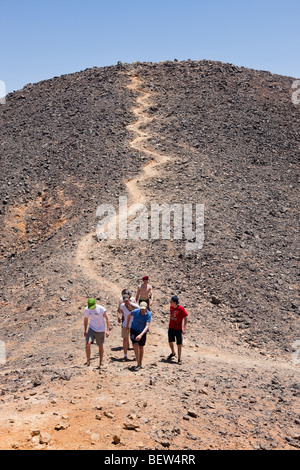 Tourists at Black Desert, Libyan Desert, Egypt Stock Photo