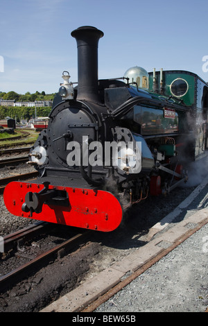 Steam engine 'Blanche' at Porthmadog station, Ffestiniog Railway, Gwynedd, Wales Stock Photo