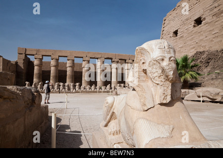 Sphinx at Karnak Temple, Luxor, Egypt Stock Photo