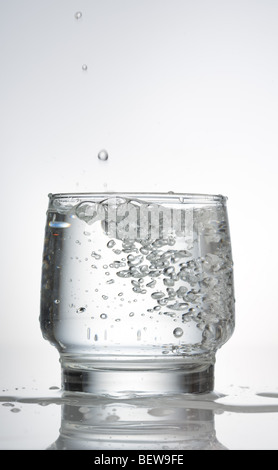 carbonated water in a glass, close-up Stock Photo