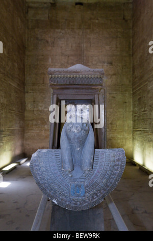 Barque at Temple of Horus in Edfu, Edfu, Egypt Stock Photo