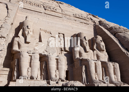 Great Temple of Pharaoh Ramesses II, Abu Simbel, Egypt Stock Photo