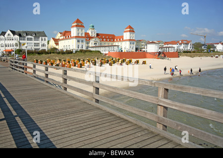 View the pier of Binz the Kurhaus, Rugen Island, Germany Stock Photo