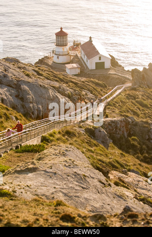 The Point Reyes Lighthouse at the Point Reyes National Seashore near San Francisco, California. Stock Photo