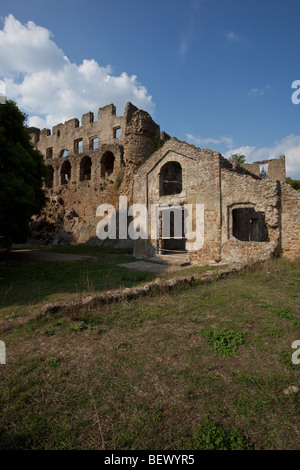 ruins of a church and a castle in Canale Monterano, Lazio, Italy Stock Photo
