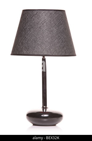 Black table lamp isolated on white backgorund Stock Photo