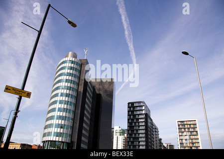 Modern office block, The Green Quarter, Cheetham Hill Road, Manchester, England, UK Stock Photo