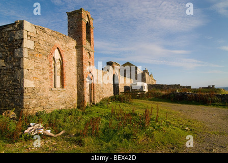 Landscape view of Brough Lodge House on the Isle of Fetlar in the Shetland Islands Stock Photo