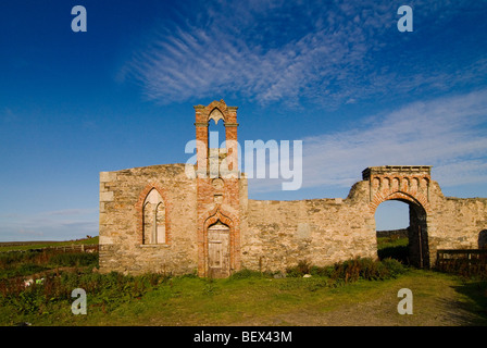 Landscape view of Brough Lodge house on the Shetland Island of Fetlar Stock Photo