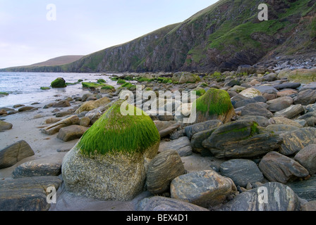 Large rocks on the beach at Tresta on the Shetland Island of Fetlar Stock Photo